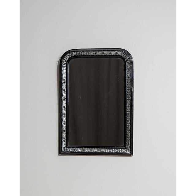 19th Century France Napoleon III Black Wood Mirror For Sale - Image 4 of 10