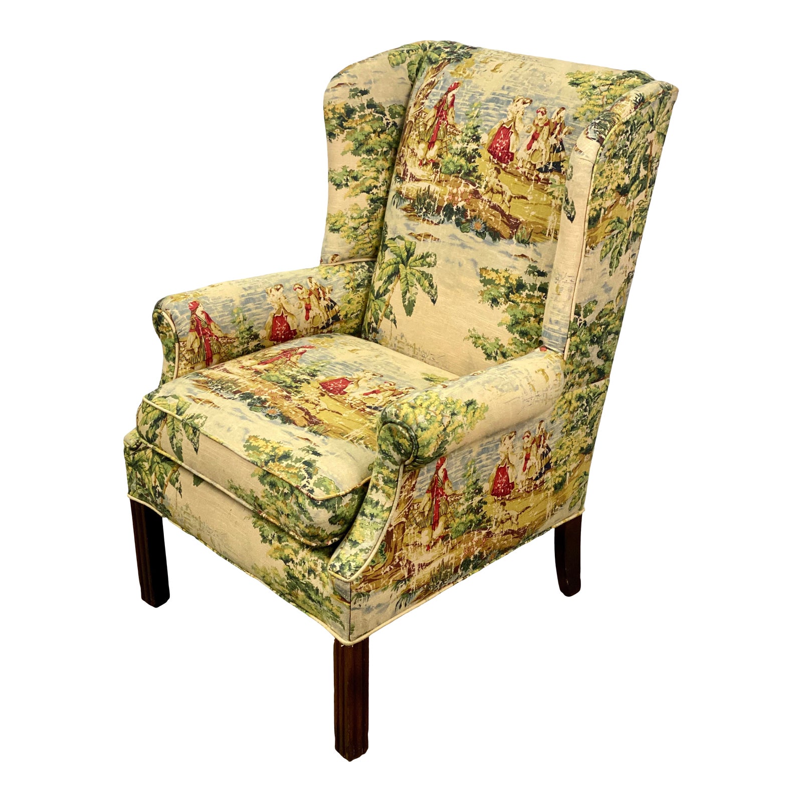 Vintage Covington Bosporus Billard Upholstered Traditional Wingback