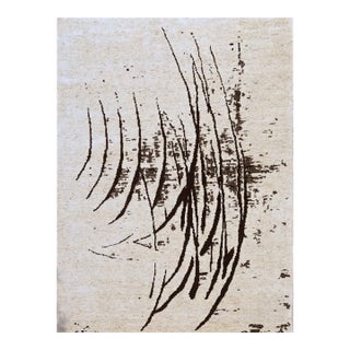 Handmade Borderless Modern Wool Rug. 09'04" X 12'02" For Sale