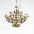 Antique French Fleur-de-Lis Design Brass & Jeweled Twelve-Light Chandelier 1930 For Sale - Image 6 of 12