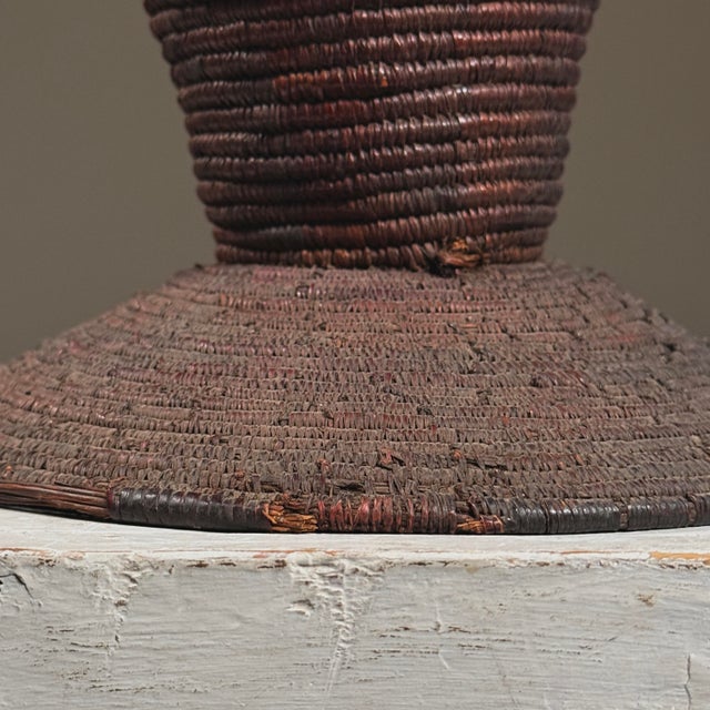 1930s Antique Filipino Ifugao Folk Art Hand Woven Natural Fiber Basket/Vessel For Sale - Image 5 of 7