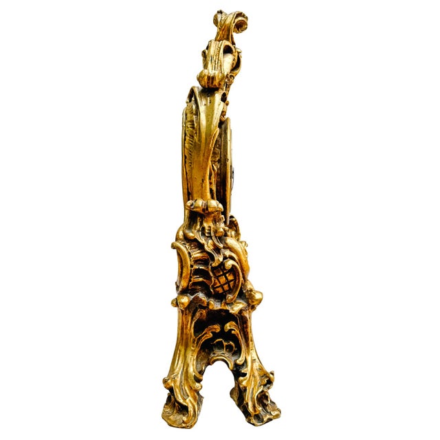 Plastic Large Scale Vintage Rococo Style Gilt Table Clock, German Movement For Sale - Image 7 of 11