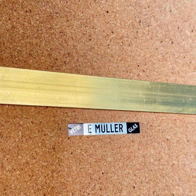 Brass and Glass Mirror attributed to Gio Ponti / E. Müller Glas, 1950s For Sale - Image 14 of 18