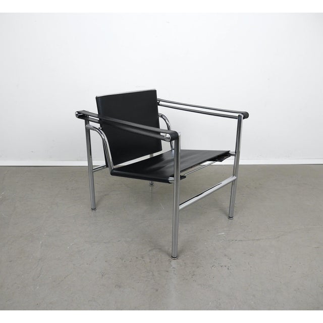 Cassina Tubular Steel LC 1 Chair by Le Corbusier, Pierre Jeanneret & Charlotte Perriand for Cassina, Italy, 1980s For Sale - Image 4 of 18