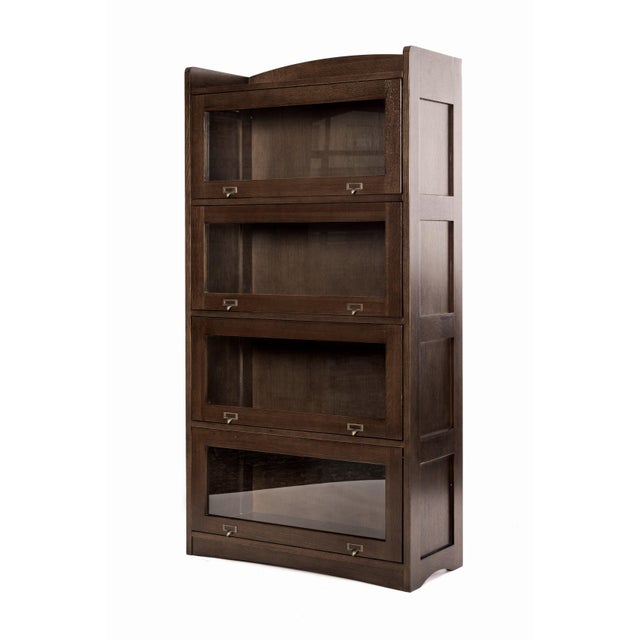 Mission Quarter Sawn Oak 4 Stack Barrister Bookcase - Micheal Cherry For Sale - Image 4 of 15