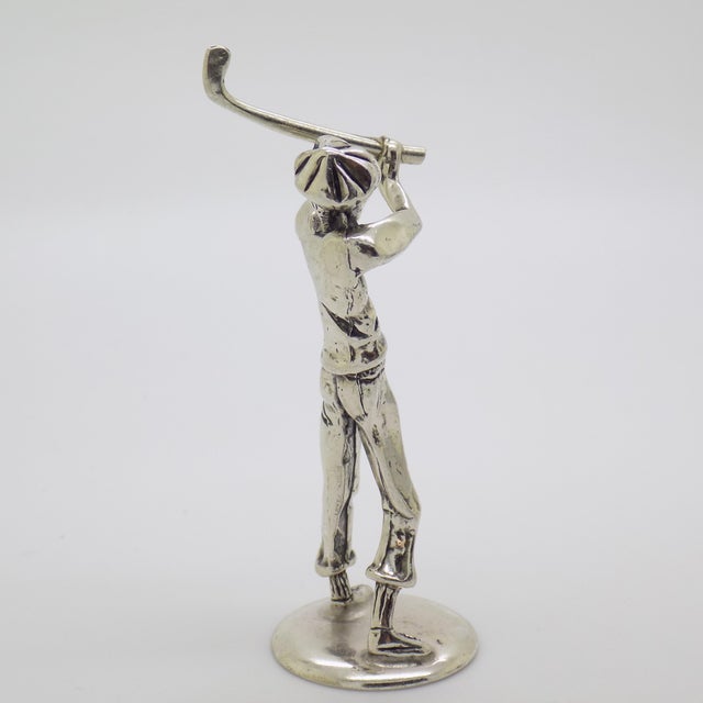 1980s Vintage Italian Silver Golf Player Figurine, 1980s For Sale - Image 5 of 11