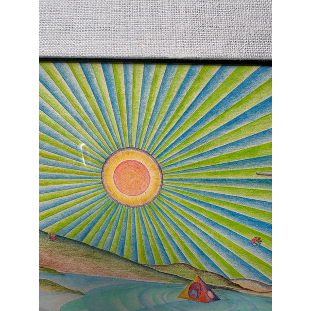 Wood “Spiritual Beings” 1973 Prismacolor Drawing, Ivar Zapp Vorpal Galleries Sf For Sale - Image 7 of 11