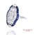 Contemporary Elegant 18k White Gold Natural Diamond and Blue Sapphire Ring, Size 6.25 For Sale - Image 3 of 10