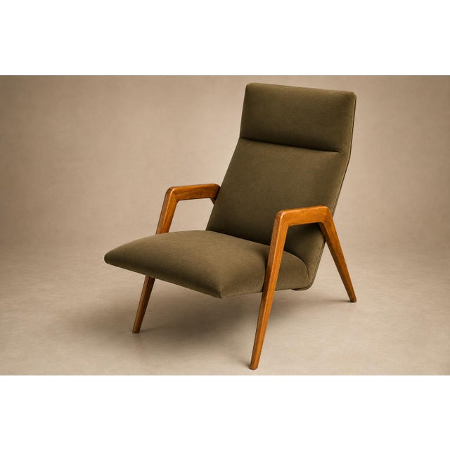 Brazilian Modern Armchair in Pau Marfim & Green Mohair, Pierre Weckx, 1950s For Sale - Image 12 of 15
