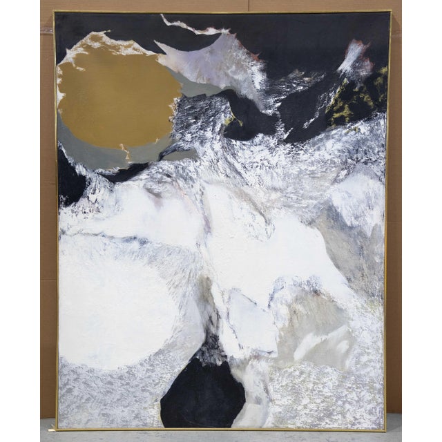 Powerful and monumental in scale, original abstract by famous Princeton artist Thomas George, having confident painterly...