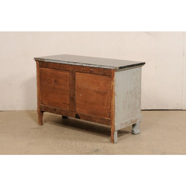 Wood French Neoclassic Marble Top Chest, 19th Century For Sale - Image 7 of 11