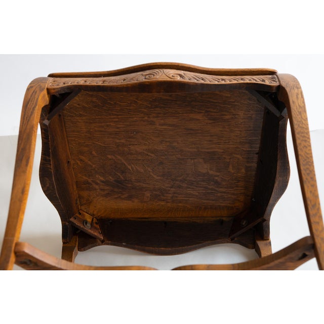 Antique Victorian Oak Side Parlor Table With Lovely Legs and Unique Shape For Sale - Image 9 of 9