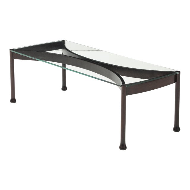1960's Mid-Century Modern Italian Coffee Table With Glass Top For Sale