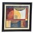 Mid 20th Century Modernist Multicolor Geometric Framed Print, Signed For Sale