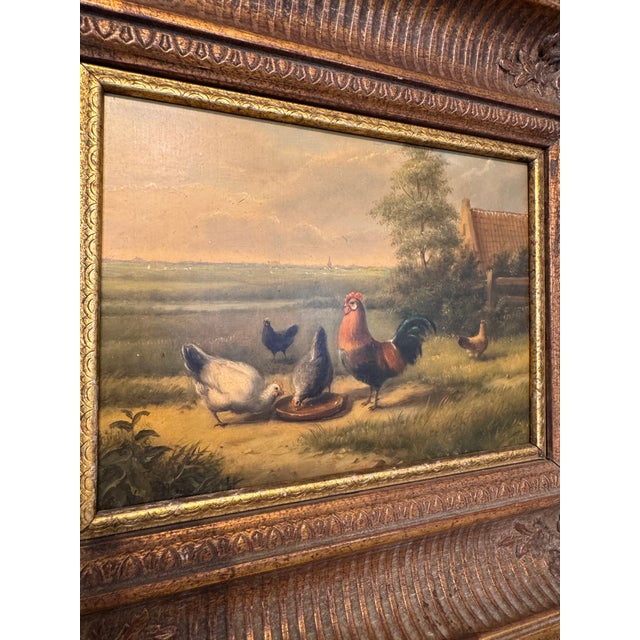 19th Century Oil on Panel "Feeding Time" For Sale In Nashville - Image 6 of 8