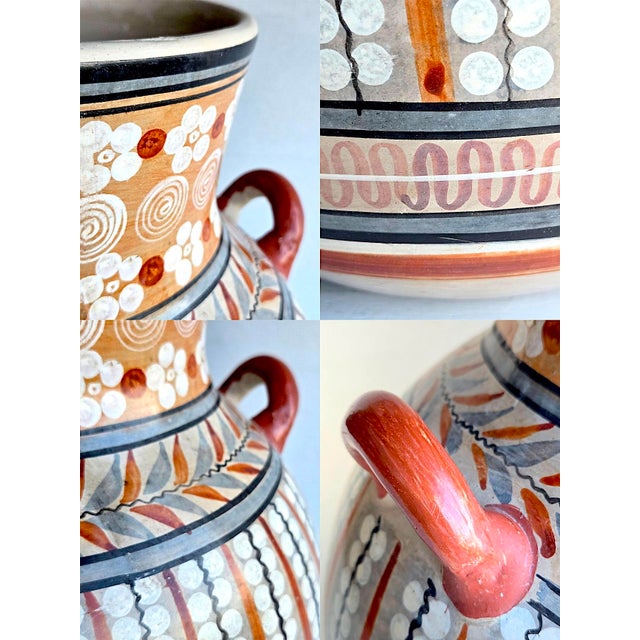 1960s Tonalá Mexico Burnished Glaze Ceramic Urn Planter For Sale - Image 9 of 12