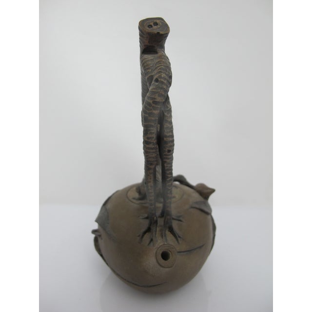 Chinese Yixing Zisha Clay Peach Branch Teapot With Cicada Finial Lid For Sale - Image 9 of 15