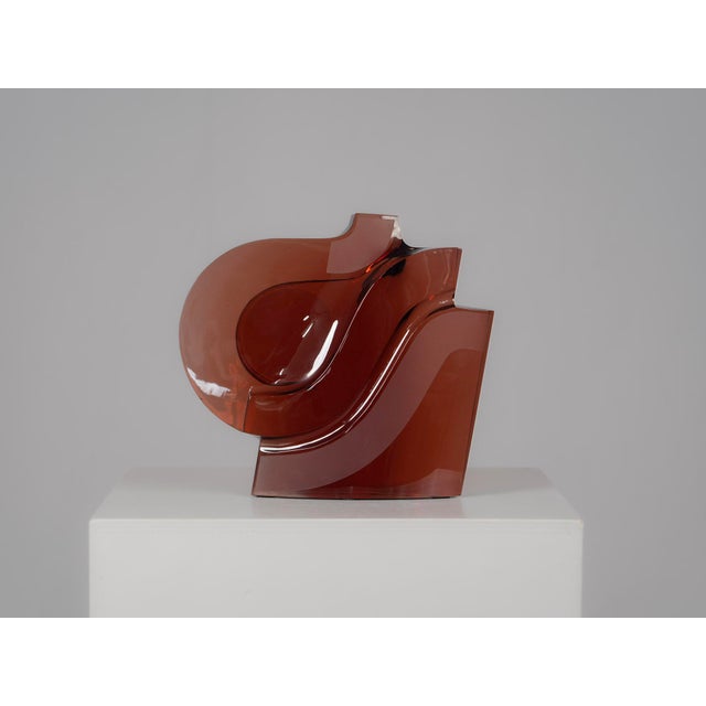 Unknown, Abstract Geometric Glass Sculpture, 1980s, Glass For Sale - Image 4 of 9