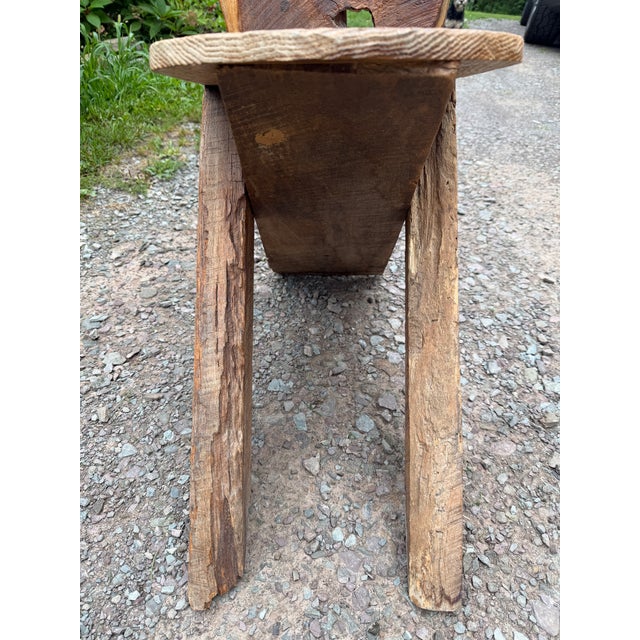 Vintage Primitive Live Edge Slab Stargazer Viking Chair (47x12) For Sale - Image 16 of 18