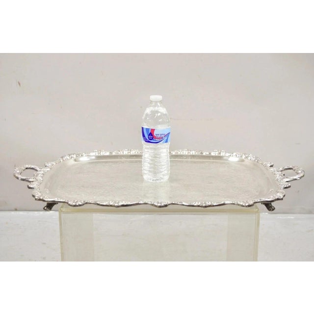 Vintage EPCA Old English by Poole 5032 Silver Plated Ornate Serving Platter Tray. Circa Mid 20th Century. Measurements:...