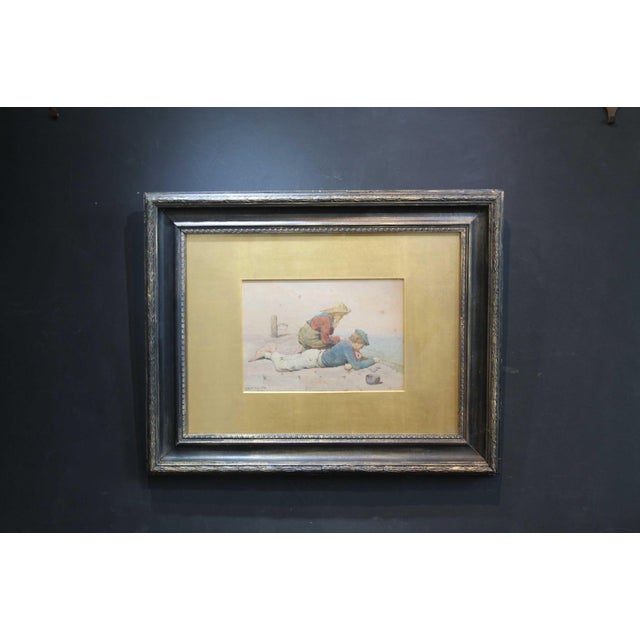 A fine watercolour by a highly regarded british / american 19th century artist. John h. E. Partington this work depicts...
