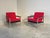 Remarks: Set mid century lounge chairs, Netherlands 1960s. By or in-style-of Martin Visser. Steel with wooden frames and...