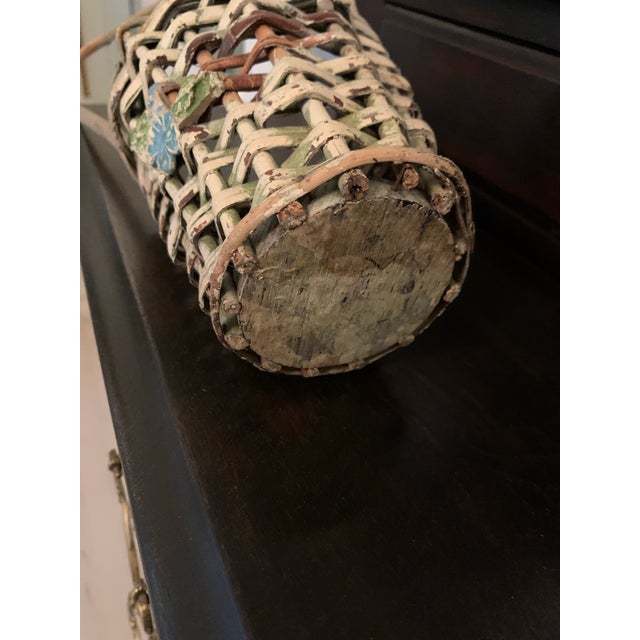 Antique Barbola Roses Funeral Basket For Sale - Image 4 of 10