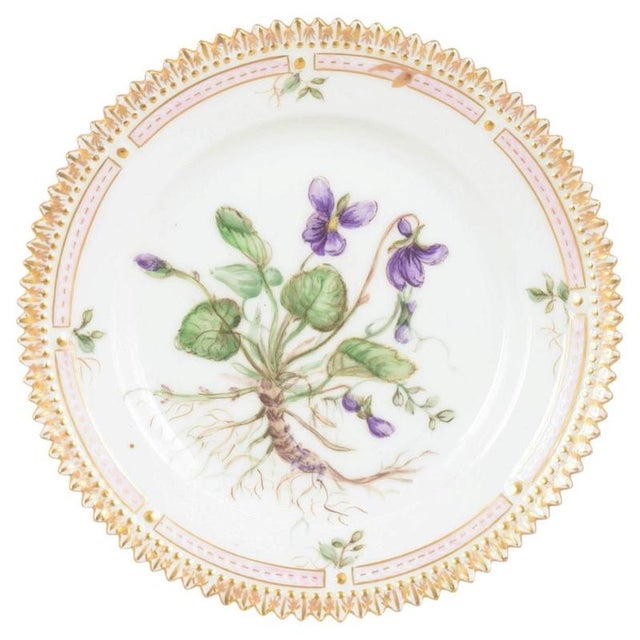 1920s Flora Danica Porcelain Side Plate from Royal Copenhagen, 1920s For Sale - Image 5 of 5