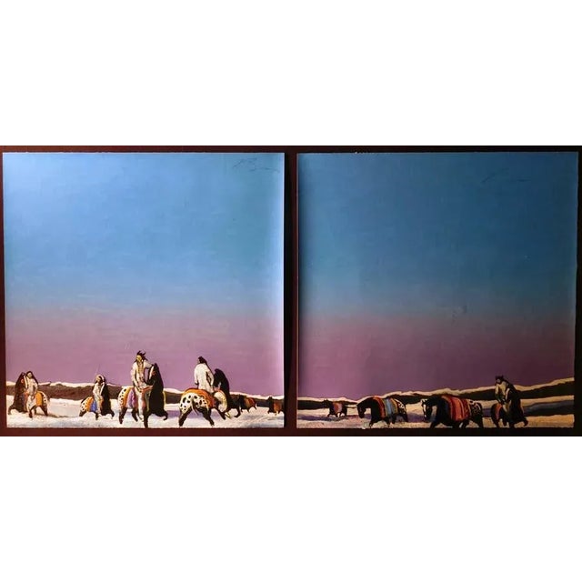 "Horse Thieves at Dawn " BLUE SKY Original Limited Edition Serigraph on paper by Earl Biss Hand Signed by the Artist...