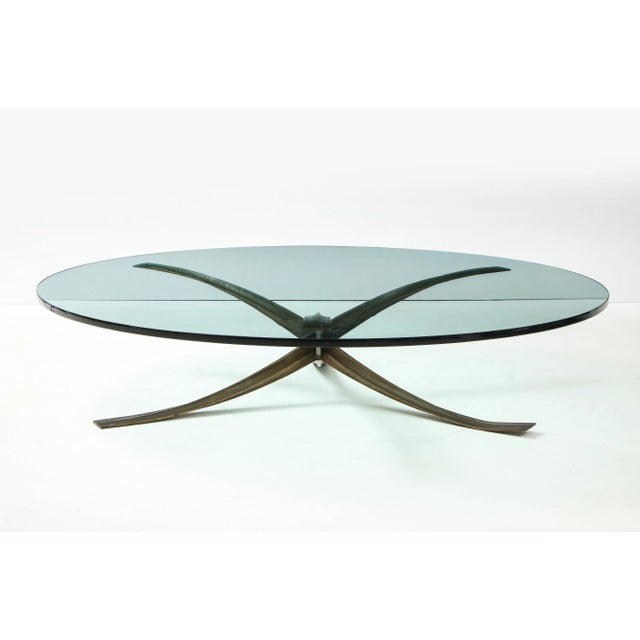 Large Michel Mangematin Bronze Coffee Table, 1962 For Sale - Image 9 of 13