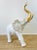 1980s Vintage 1980s Huge White & Gold Ceramic Statue With Trunk Up / Blanc De Chine For Sale - Image 5 of 10