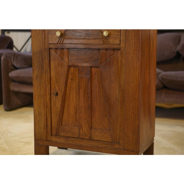 Art Deco Oak Chest of Drawers with 5 Drawers, 1930s For Sale - Image 9 of 12