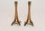 Carl Auböck Pair of Sculptural Vintage Austrian Brass and Walnut Candlesticks For Sale - Image 4 of 18