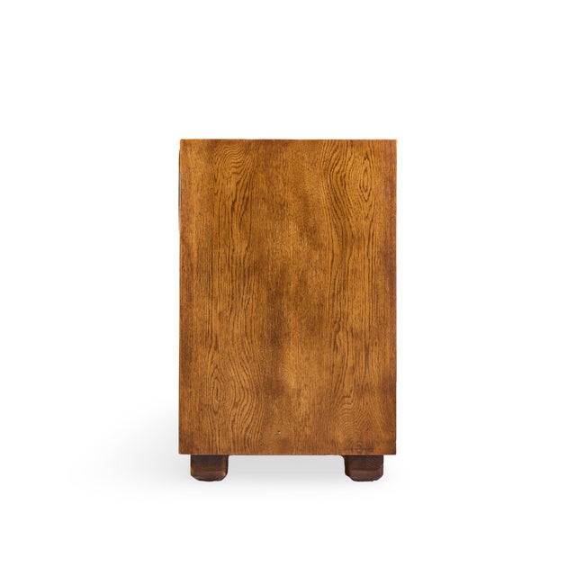 Mid 20th Century Henredon Campaign Mid Century Oak and Brass Lowboy Dresser For Sale - Image 5 of 11