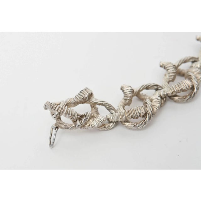 1960s Vintage Sterling Silver Italian Hallmarked Link Bracelet For Sale - Image 5 of 8