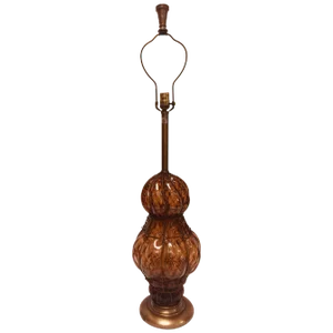 Vintage Murano Amber Venetian Italian Glass Table Lamp by Marbro