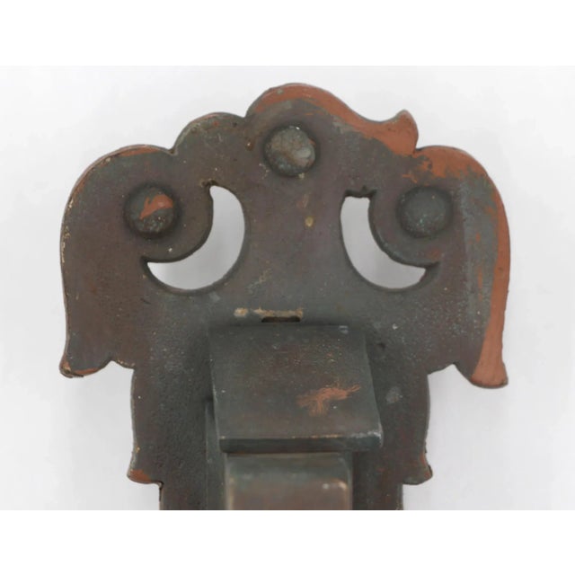 Mid 20th Century Arts & Crafts Bronze Door Pull With Cylinder Lock Cover For Sale - Image 4 of 9