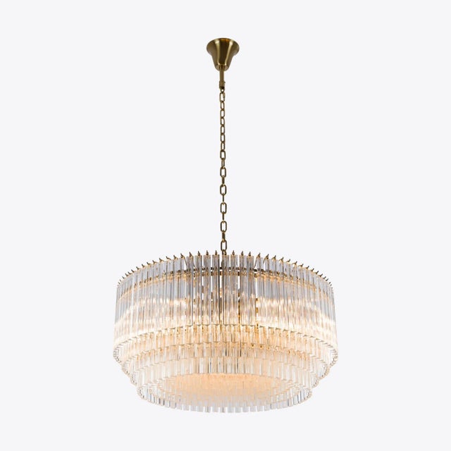 Metal Large Clear Amaro Drum Chandelier from Pure White Lines For Sale - Image 7 of 12