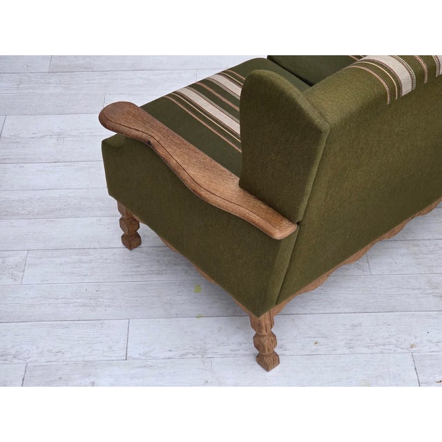 Danish Oak and Wool 3-Seater Sofa, 1970s For Sale - Image 16 of 18