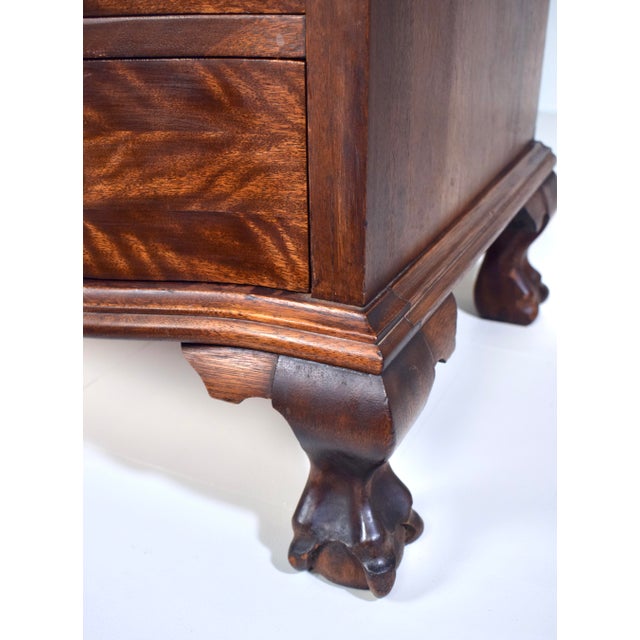 Chippendale Mahogany Secretary Slant Top Desk, 1920's For Sale - Image 13 of 16