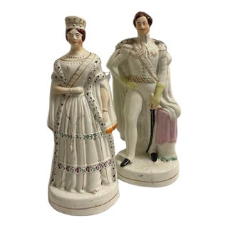 Pair of Mid 19th Century Queen Victoria and Prince Albert Staffordshire Figures For Sale