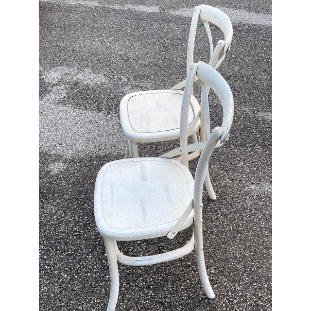 Palecek White Palecek Cross Back X-Back Chairs - a Pair For Sale - Image 4 of 7