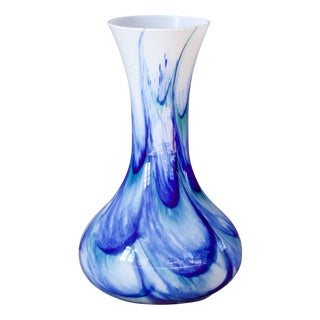 Large Blown Opaline Murano Glass Vase, 1960 For Sale