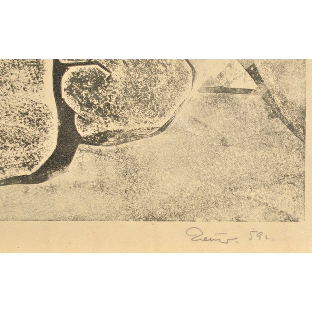 Albert Goltjakov, Nude Act, 1959, Linocut, in Good conditions. Designed 1950 to 1959 This piece has an attribution mark, I...