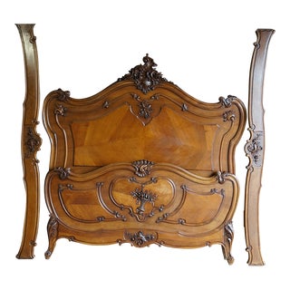 Antique French Rococo Full Bed For Sale