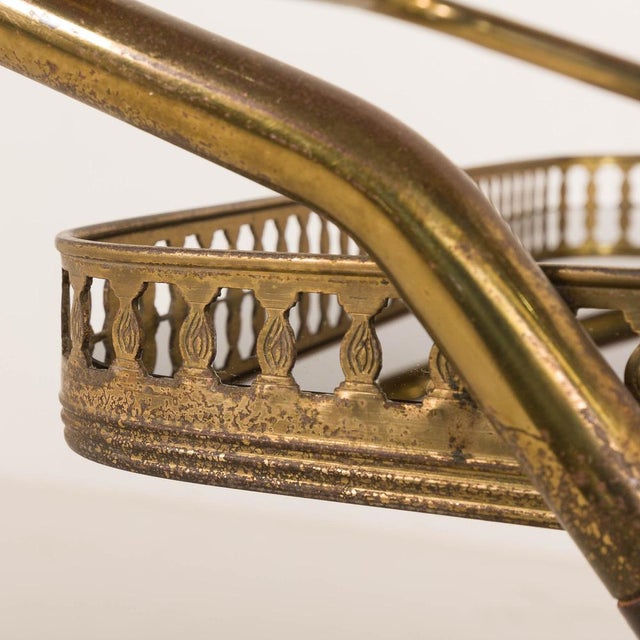 Mid-Century Italian Brass Serving Trolley, 1960s For Sale - Image 11 of 14