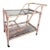 Coastal Mid Century Modern Bamboo Rattan Bar Cart For Sale