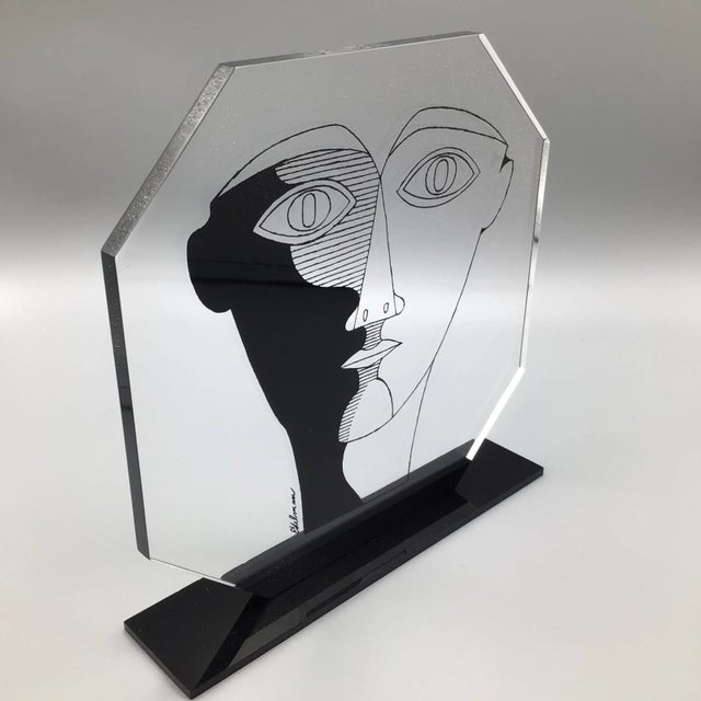 Black Edelman Design Studios “Suspended Face” Art by Merle J. Edelman 1960's For Sale - Image 8 of 12