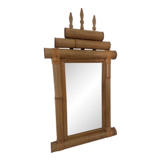 Vintage Bamboo Pagoda Mirror For Sale