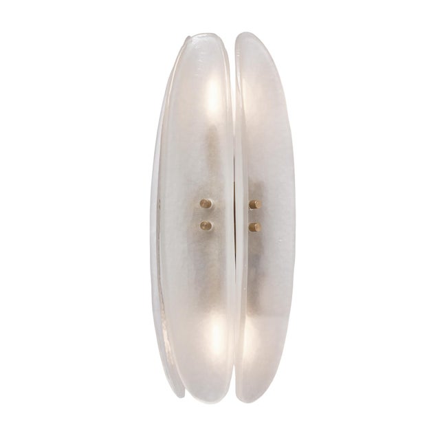 Modern Paneled White Murano Glass Sconces For Sale - Image 3 of 9